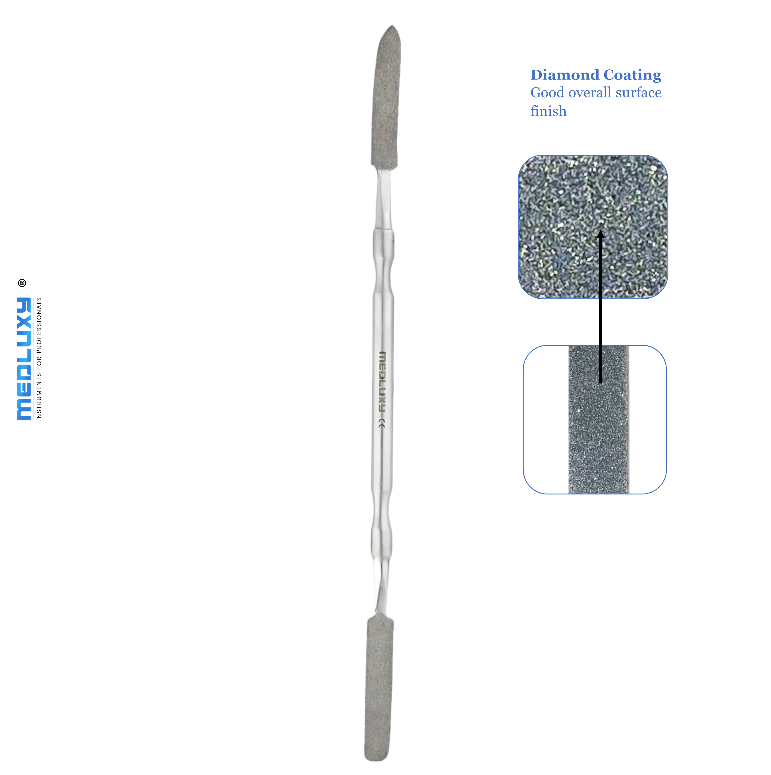 Medluxy - Nagelvijl Diamant Dubbele Nagelheffer Groot 16,5 cm